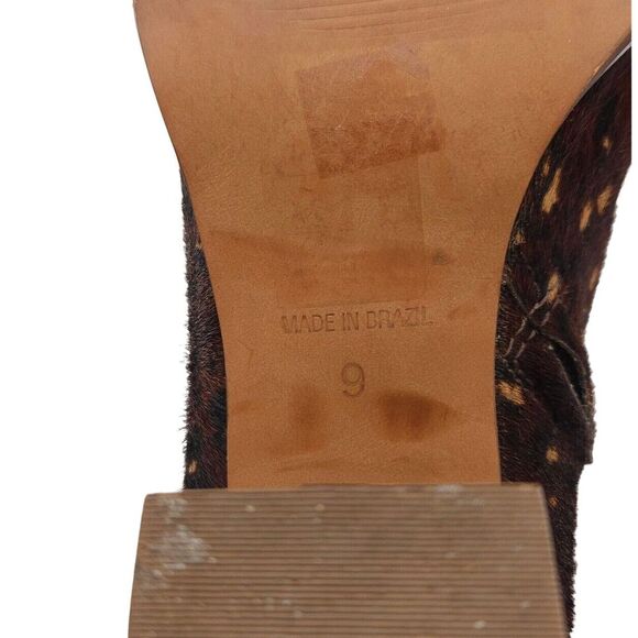 Madewell Boots (Womens 9) Rosie Brown Multi Mini Leopard Calf Hair Ankle Bootie - Picture 9 of 9
